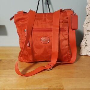 Coach Vibrant Orange Crossbody  10"x10" Washable Vinyl     (#76)
